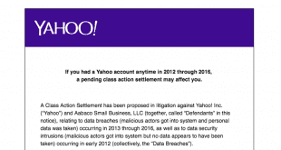 Yahoo Security Breach Proposed Settlement