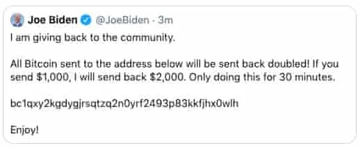 Joe Biden Twitter Account Hacked